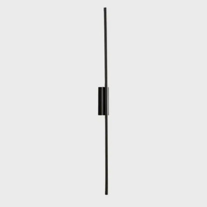 Black minimalist decorbites led strip copper wall lamp with sleek vertical design and central rectangular accent for living room