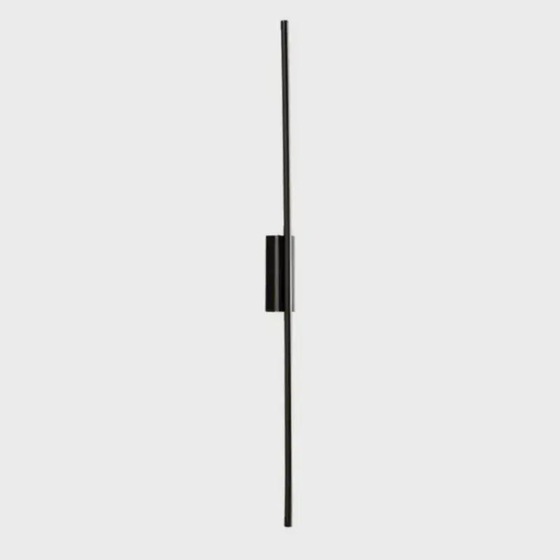 Black minimalist decorbites led strip copper wall lamp with sleek vertical design and central rectangular accent for living room