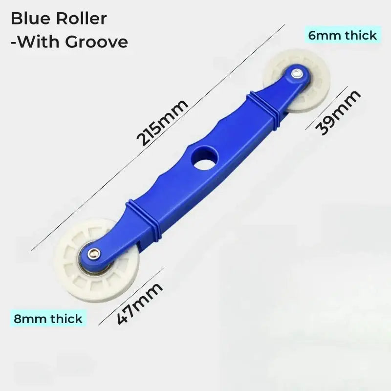 Decorbites blue roller with two white grooved wheels 215mm handle for led strip light installation tool
