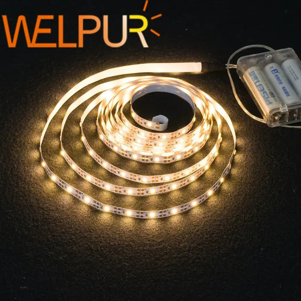 Welpur flexible led strip light with warm white illumination and clear plastic battery pack for decorbites™ use