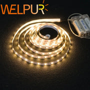 Welpur flexible led strip light with warm white illumination and clear plastic battery pack for decorbites™ use