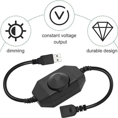 Decorbites™ Luces LED en Tira Interruptor de Atenuación Cable USB con Controlador Giratorio/Táctil