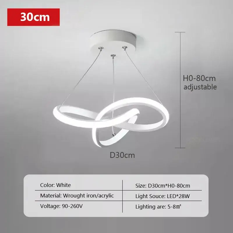 Modern black and gold decorbites led strip pendant light with white led wrought iron and acrylic rings adjustable from 80cm