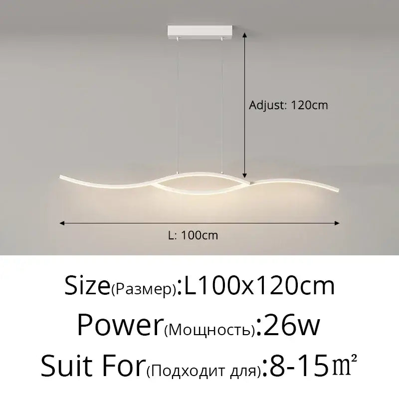 DecorBites™ LED Strip Pendant Chandelier for Living Dining Kitchen Island, Minimalist Home Decor Fixture