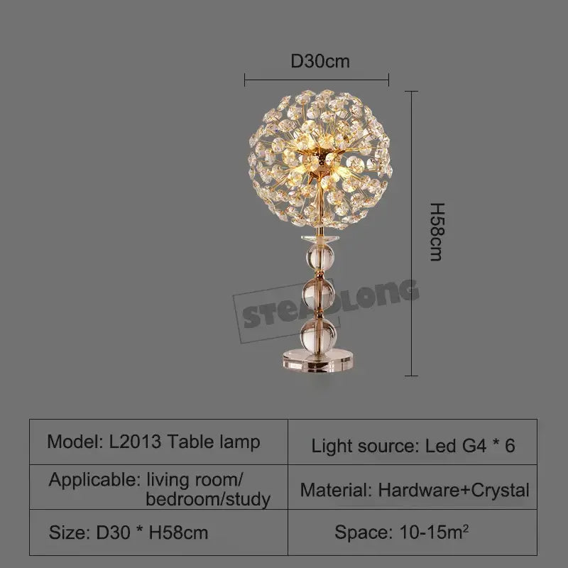 Elegant gold-toned decorbites led sunflower floor lamp with spherical crystal dandelion design and clear glass base