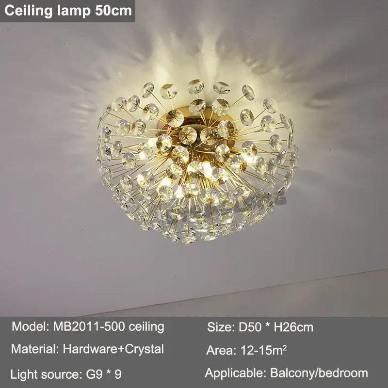 Gold-toned decorbites led sunflower crystal floor lamp with spherical design and clear crystal droplets for living room