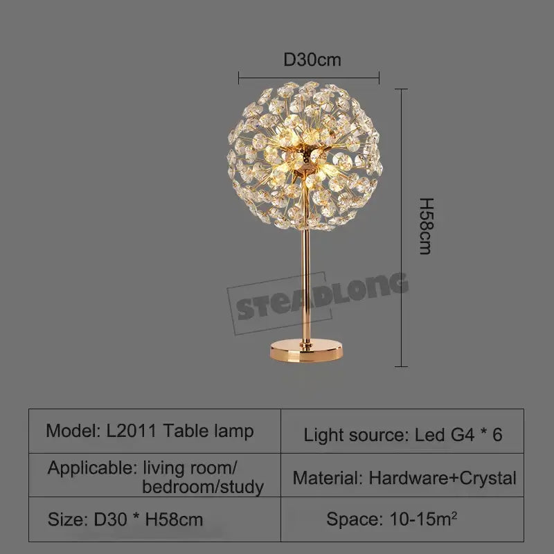Gold-toned decorbites led sunflower floor lamp with spherical crystal dandelion design for living room lighting