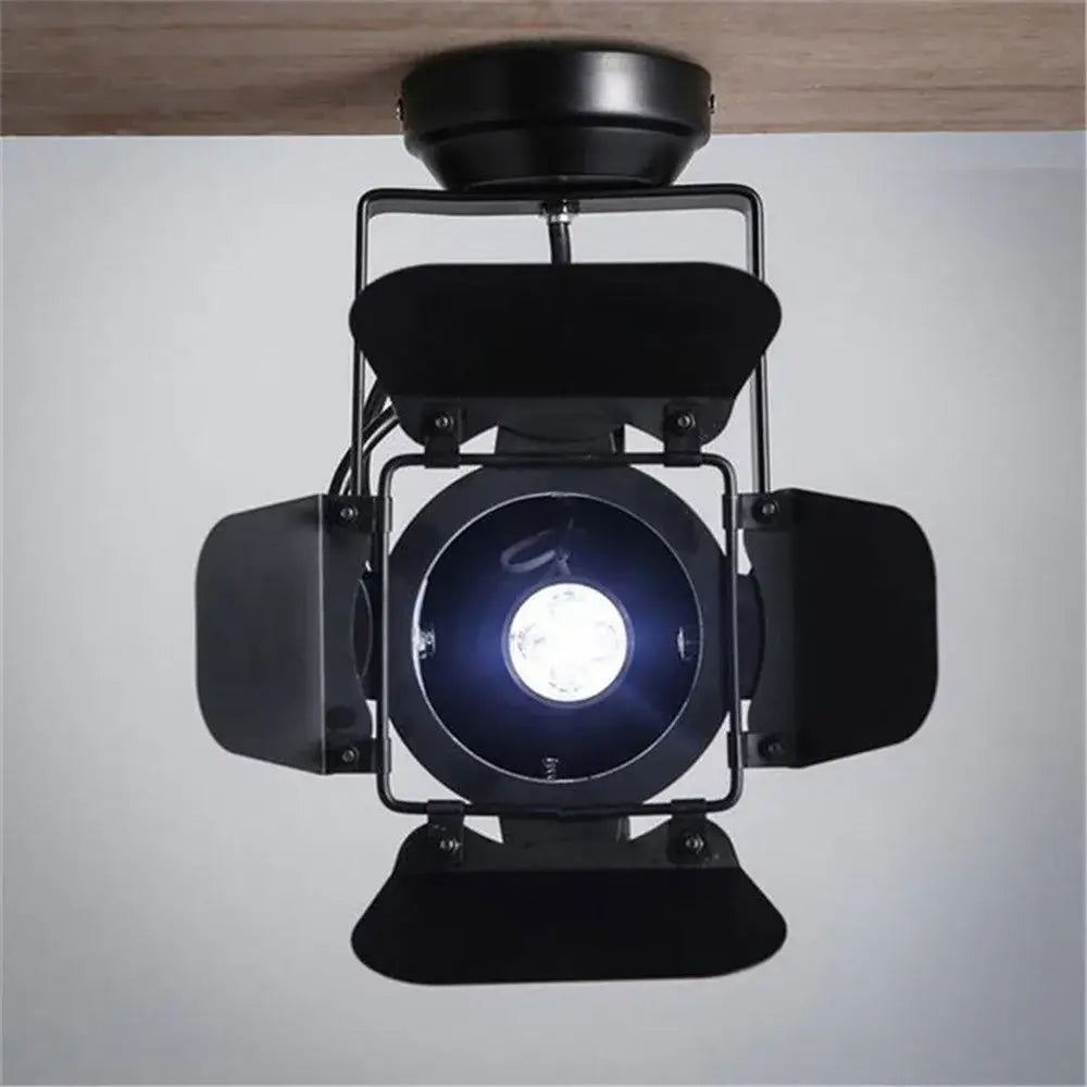 Black metal decorbites led surface mount spotlights with adjustable barn doors for living room and retail lighting