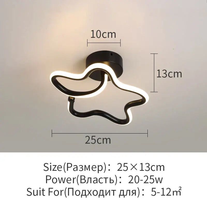 Modern black and white decorbites led surface mounted ceiling lights shaped like stylized cloud with glowing edges for home lighting