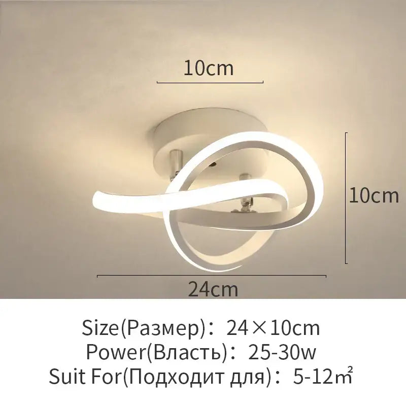 Modern white led ceiling lights with sleek intertwined ring design decorbites led surface mounted aisle lighting