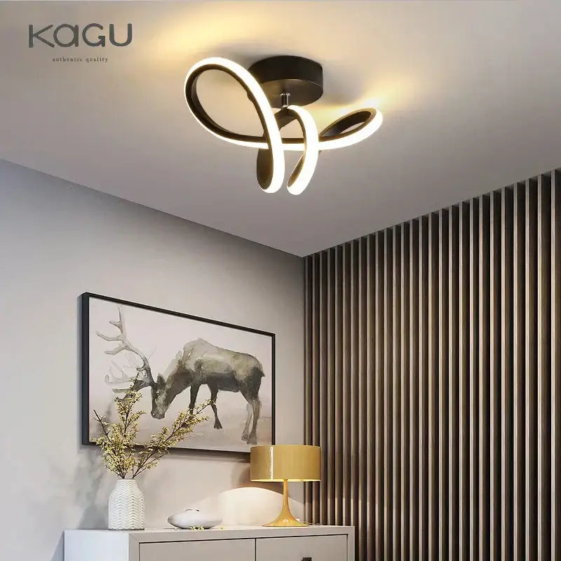 Modern led ceiling lights with sleek intertwined black and white design by decorbites led surface mounted for home lighting