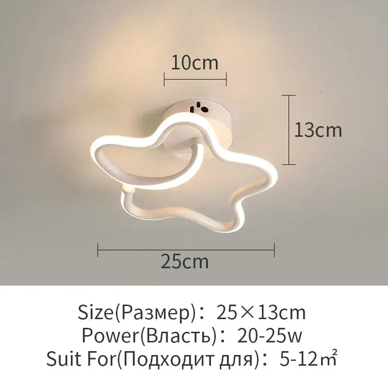DecorBites led surface mounted ceiling lights in white shaped like stylized cloud with glowing edges for home lighting