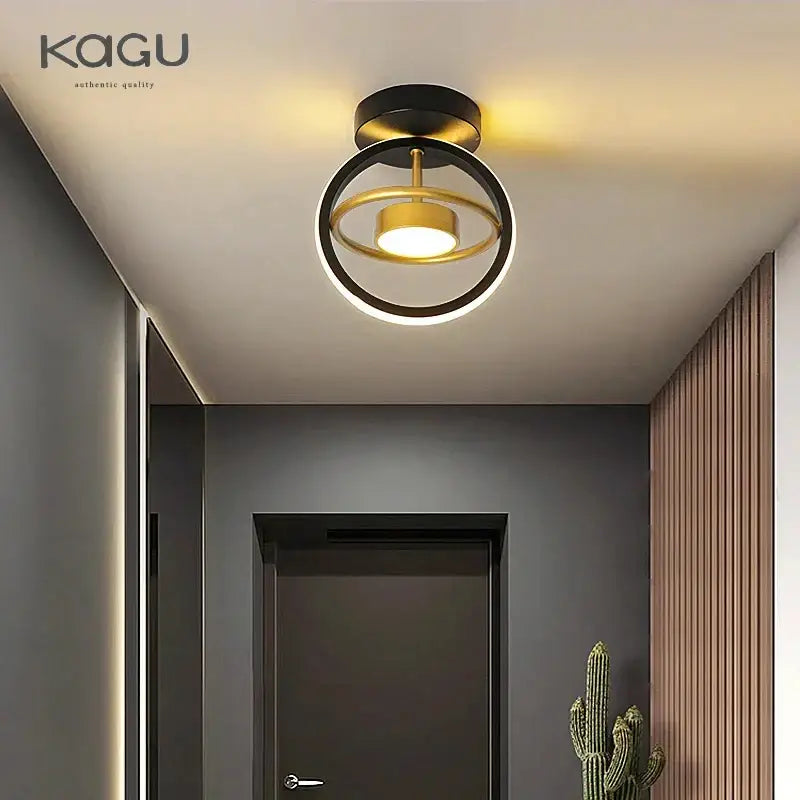 Modern black and gold decorbites led surface mounted circular ceiling lights with concentric rings for home lighting