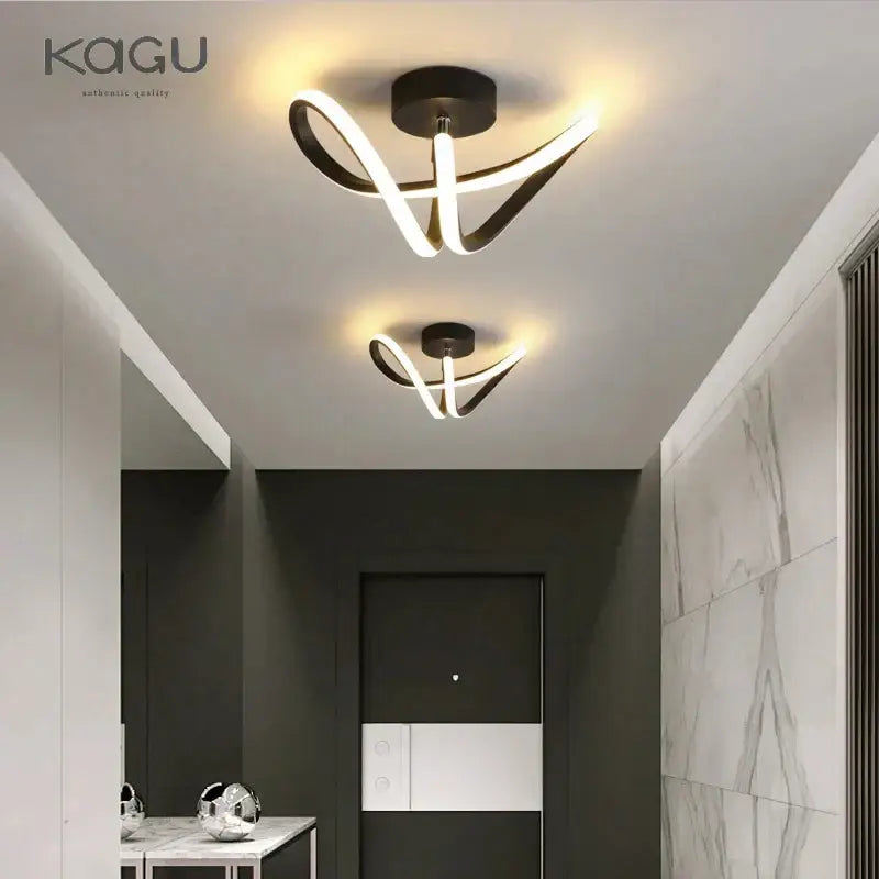 Modern black and white decorbites led surface mounted ceiling lights with sleek curved design for home lighting