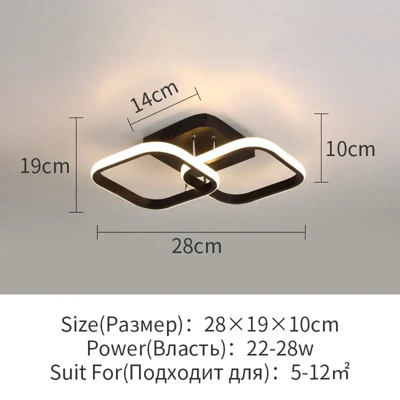 Modern black and white decorbites led surface mounted ceiling lights with infinity loop design for home lighting