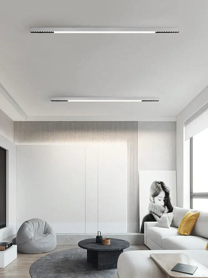 Modern minimalist decorbites led surface mounted ceiling light with sleek white finish and black accent for living spaces