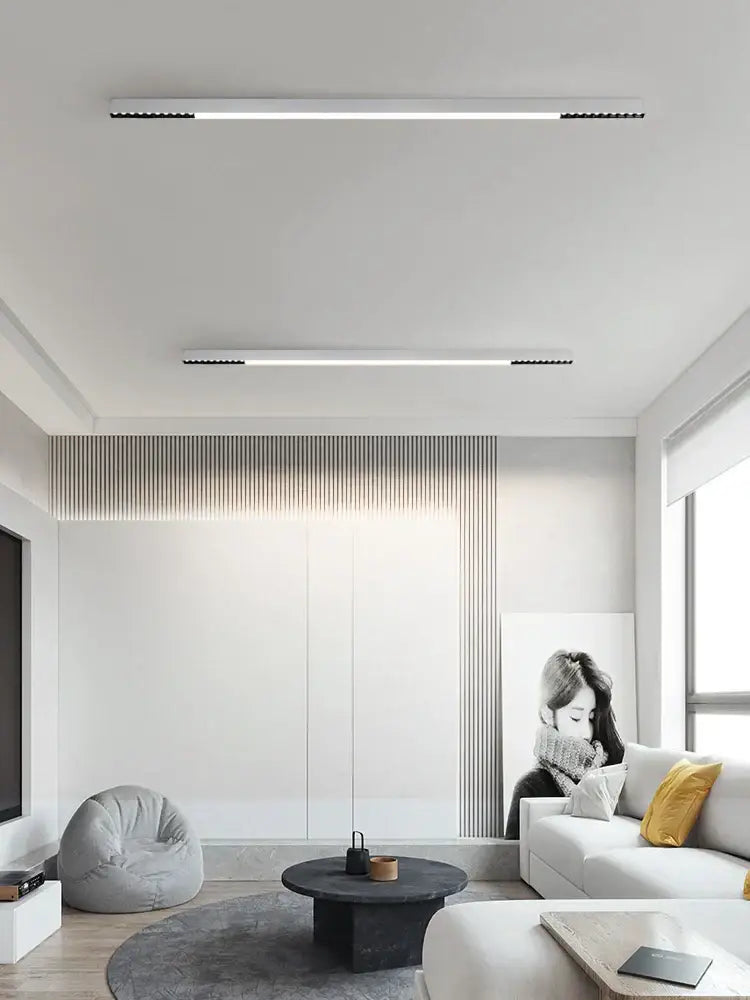 Modern minimalist decorbites led surface mounted ceiling light with sleek white finish and black accent for living spaces