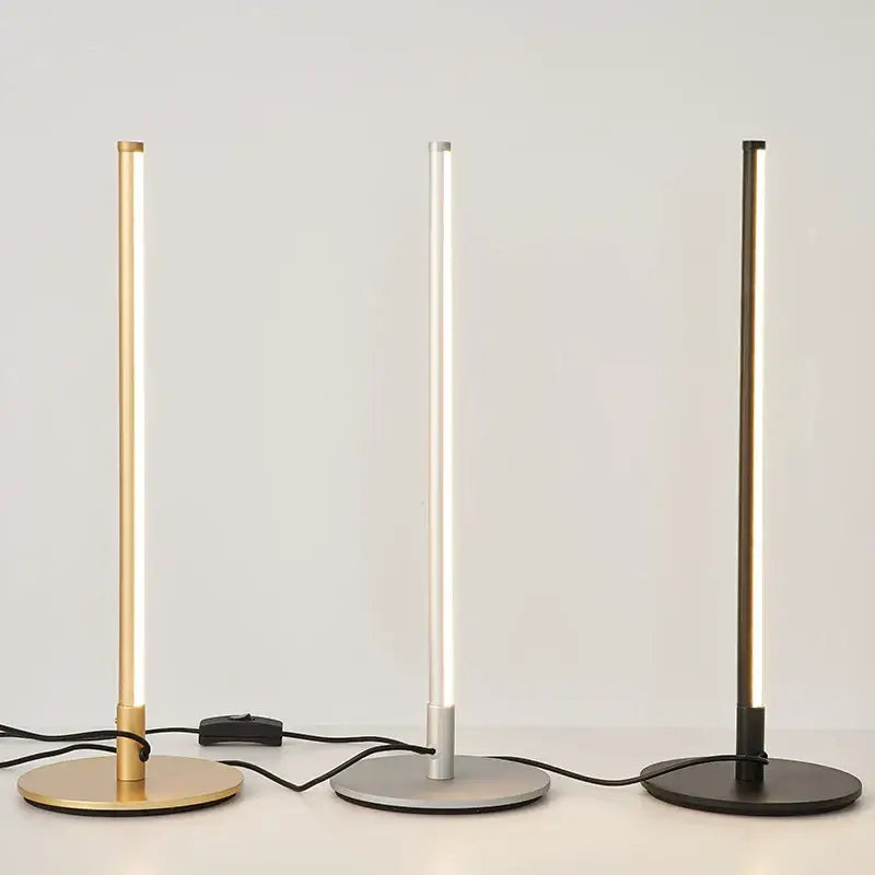 Three minimalist decorbites led table lamps with eye-protection feature in gold silver and black finishes for study and office