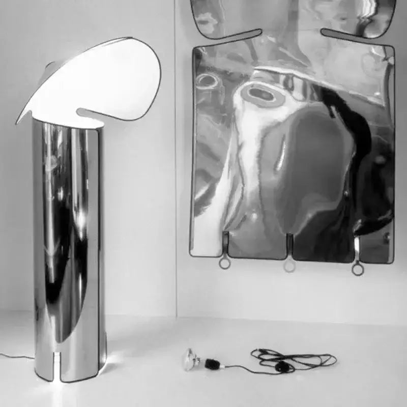 Decorbites led floor lamp with chrome finish and curved white shade for modern home decor and study lighting