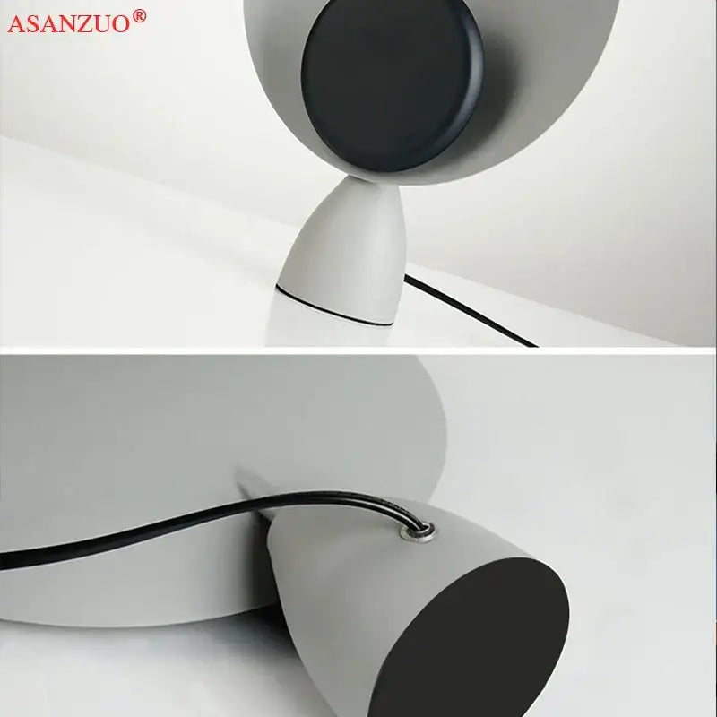Minimalist gray and black decorbites led table lamp with sleek matte finish for modern living room and study desk lighting