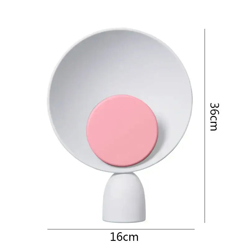 Minimalist white ceramic DecorBites led table lamp with soft pink accent, ideal for living room and study desk lighting
