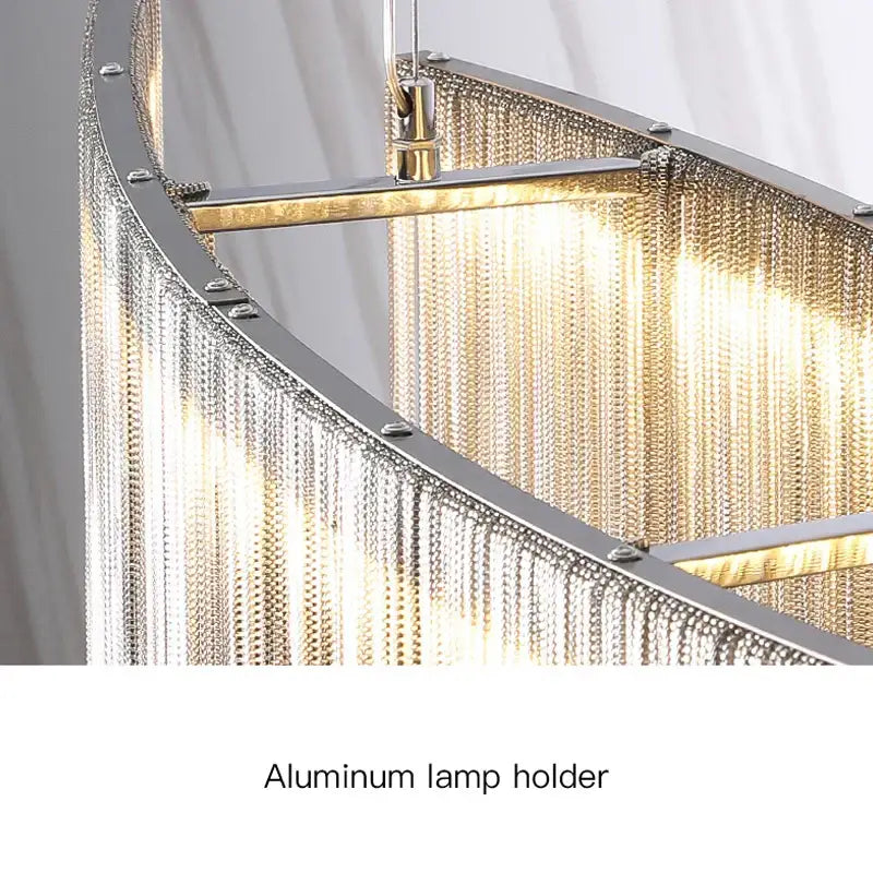 Decorbites led tassel chandelier pendant light with aluminum frame and clear faceted beads for living room villa hall