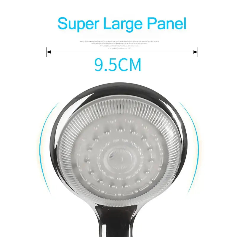 Chrome finished decorbites led temperature controlled shower head with super large 9.5cm panel and multiple nozzles