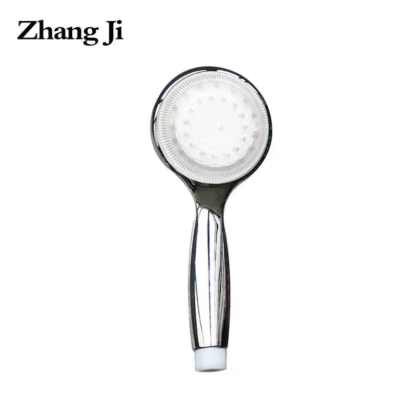 Chrome finished decorbites led temperature controlled shower head with super large panel and circular white spray face