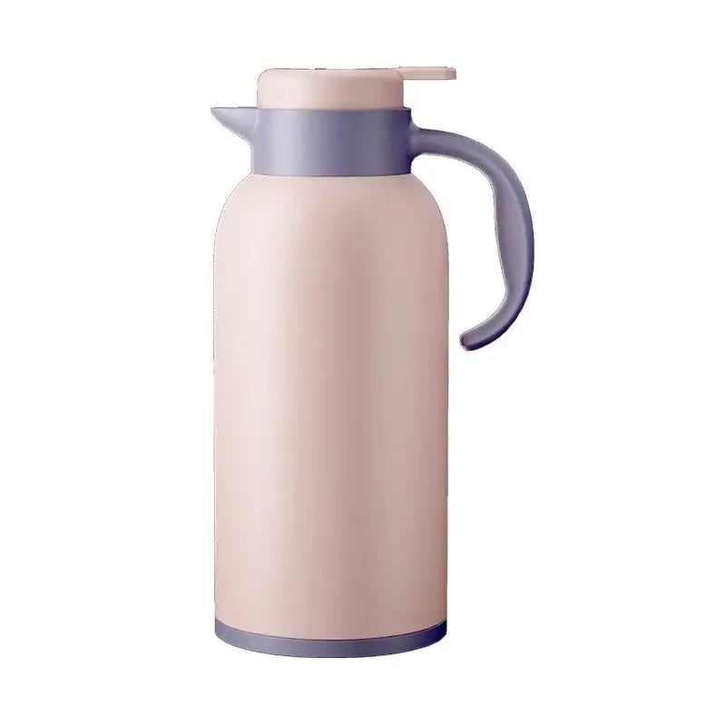 Pastel pink decorbites™ thermo bottle with matte finish gray handle led temperature display for hot drinks