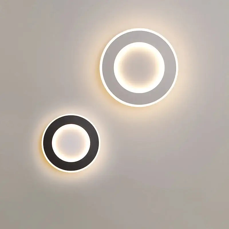 Modern circular decorbites led touch wall light in matte white and black with led touch switch for bedroom use