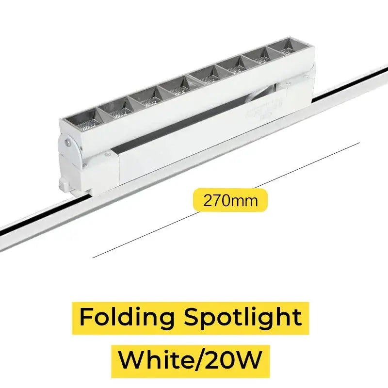 White 20w decorbites led track folding spotlight with adjustable segments for modern living room and store lighting