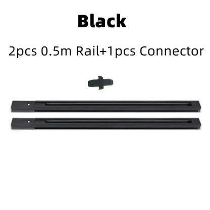 Black plastic rails and connector set for DecorBites led track lamps 20/30W ceiling rail floodlight system