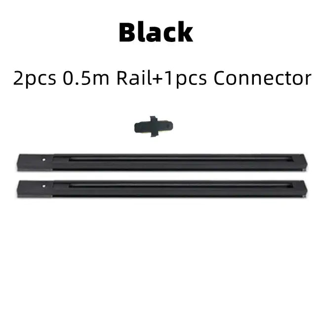 Black plastic rails and connector set for DecorBites led track lamps 20/30W ceiling rail floodlight system
