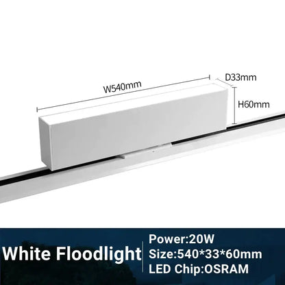 White rectangular led track light decorbites led track with sleek modern design 540mm by 33mm by 60mm dimensions