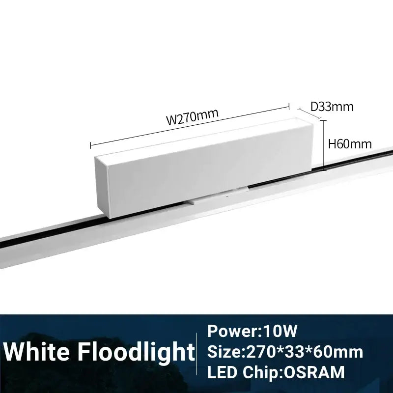 White rectangular decorbites led track light with osram chip 270x33x60mm adjustable grille spot lamp