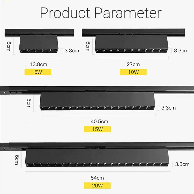 Black decorbites led track light with adjustable grille spot lamps in 10 and 20 watt for sleek modern ceiling installations