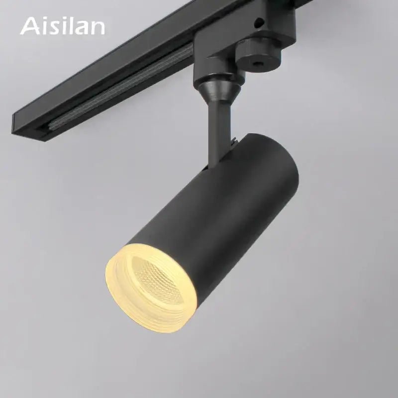 Black cylindrical decorbites led track light with warm yellow frosted lens for art exhibition and picture show lighting