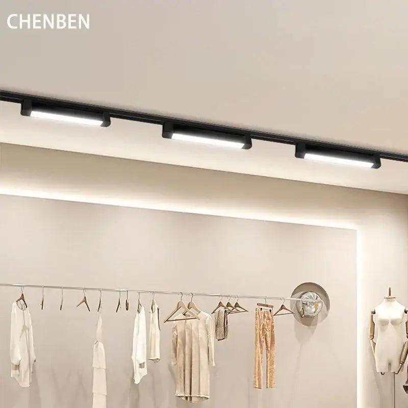 Black DecorBites™ LED track light set with sleek modern design and rail system for stylish home decor lighting
