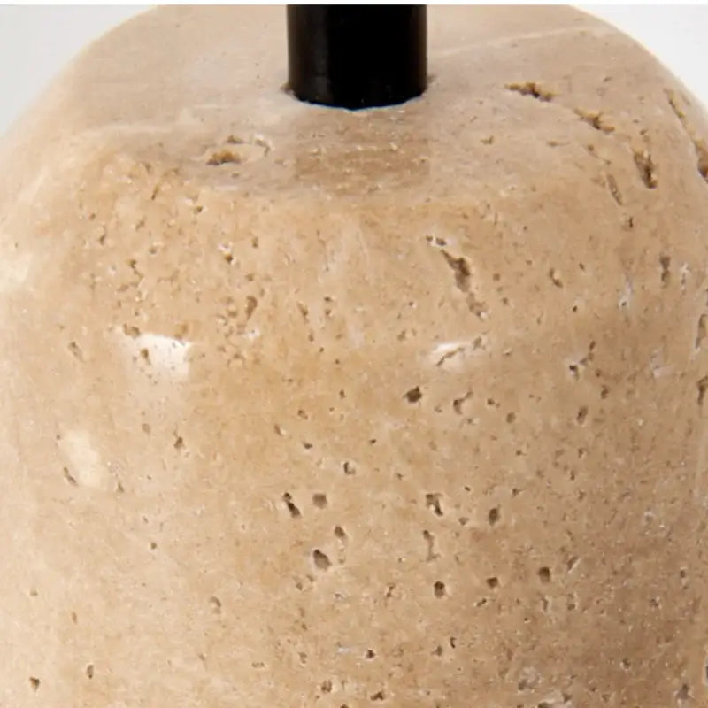 Beige stone lamp base with black central stem in decorbites led travertine stone modern nordic wall lamp for stairs