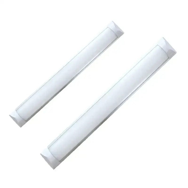 Two sleek white decorbites led tri-proof batten tube lights with frosted glass diffusers for explosion proof ceiling use