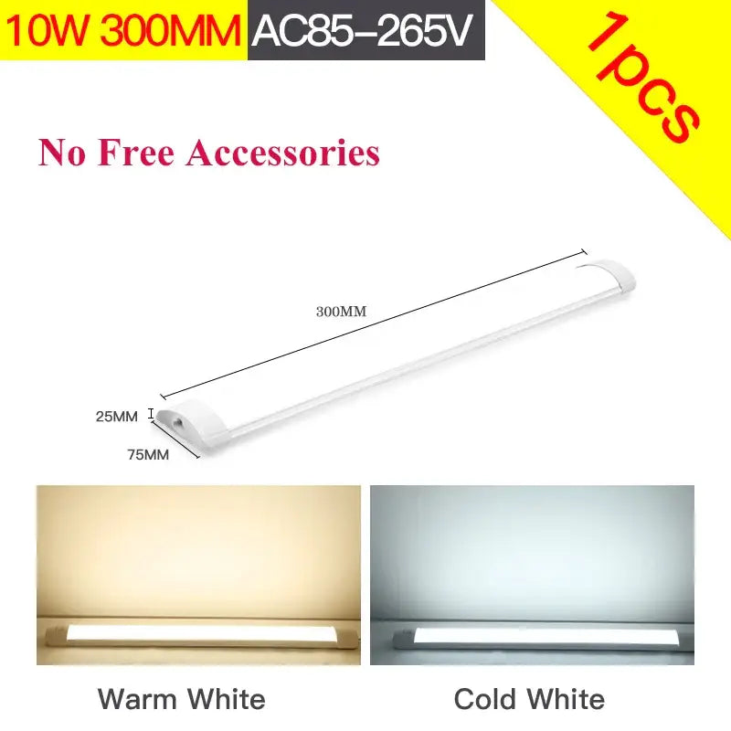 DecorBites™ 300mm led tube fixture lamp with modern white finish and warm or cold white light for living room lighting