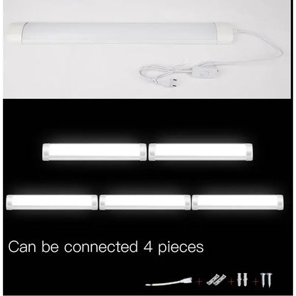White led tube fixture with sleek rectangular design and integrated power cord for living room lighting DecorBites™