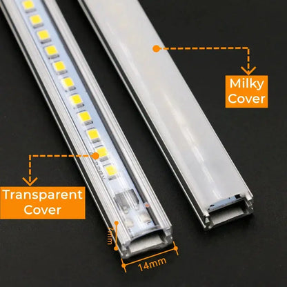Two decorbites led tube lamps with transparent and milky white covers featuring smd2835 72 leds for cabinet lighting