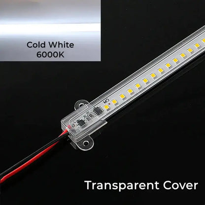 Clear plastic DecorBites LED tube lamp with cold white 6000k lighting and transparent cover for showcase cabinets
