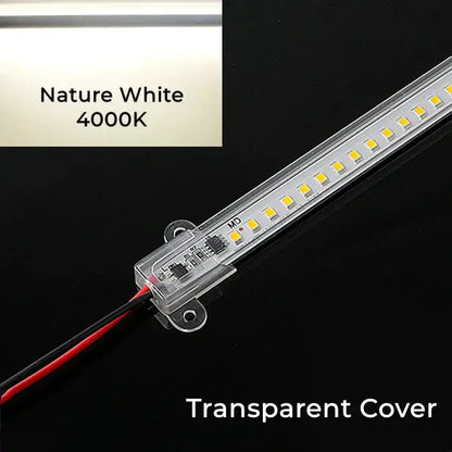 DecorBites led tube lamp with nature white 4000k SMD2835 LEDs in transparent cover and clear plastic housing