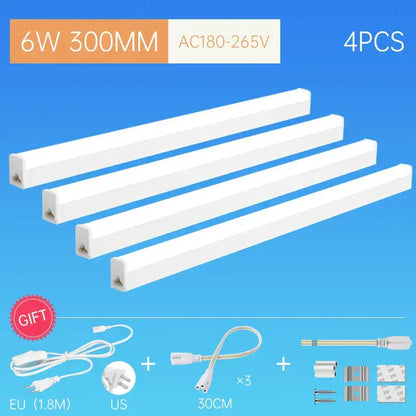 Decorbites™ white 6w led tube light fixture 300mm for home kitchen bedroom cabinet indoor lighting use