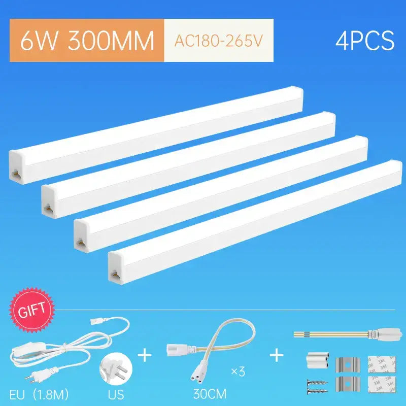 Decorbites™ white 6w led tube light fixture 300mm for home kitchen bedroom cabinet indoor lighting use