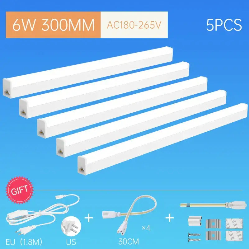 Decorbites™ white led tube light 6w 300mm long tube light fixture for kitchen bedroom cabinet indoor lighting