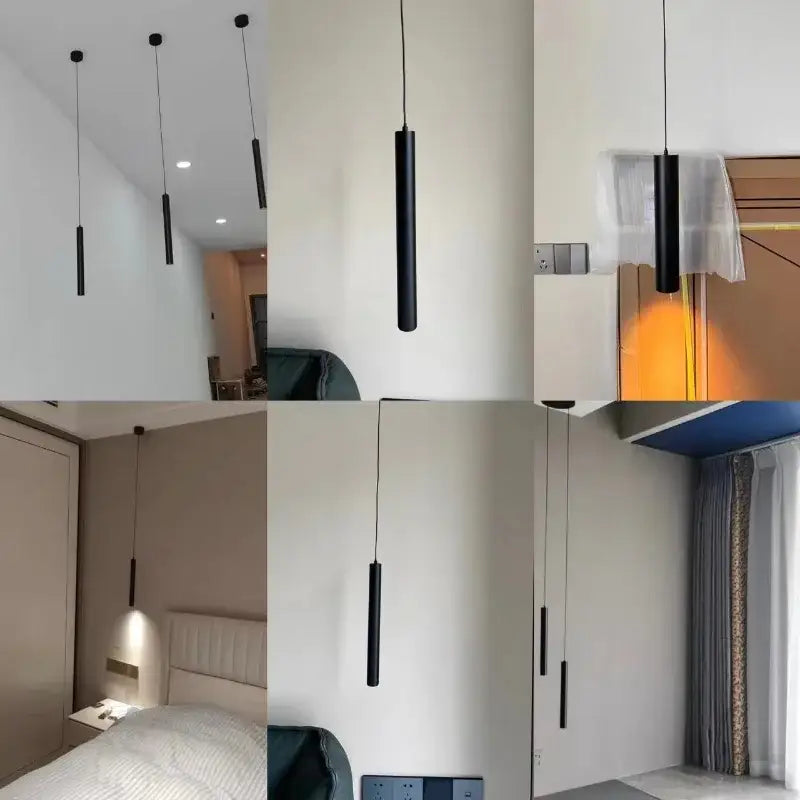 Black decorbites led tube pendant light with sleek cylindrical design for dining room bedroom kitchen and bar lighting
