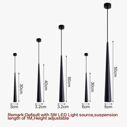 Black decorbites led tube pendant lights with adjustable heights and 5w led bulbs for kitchen dining bar lighting